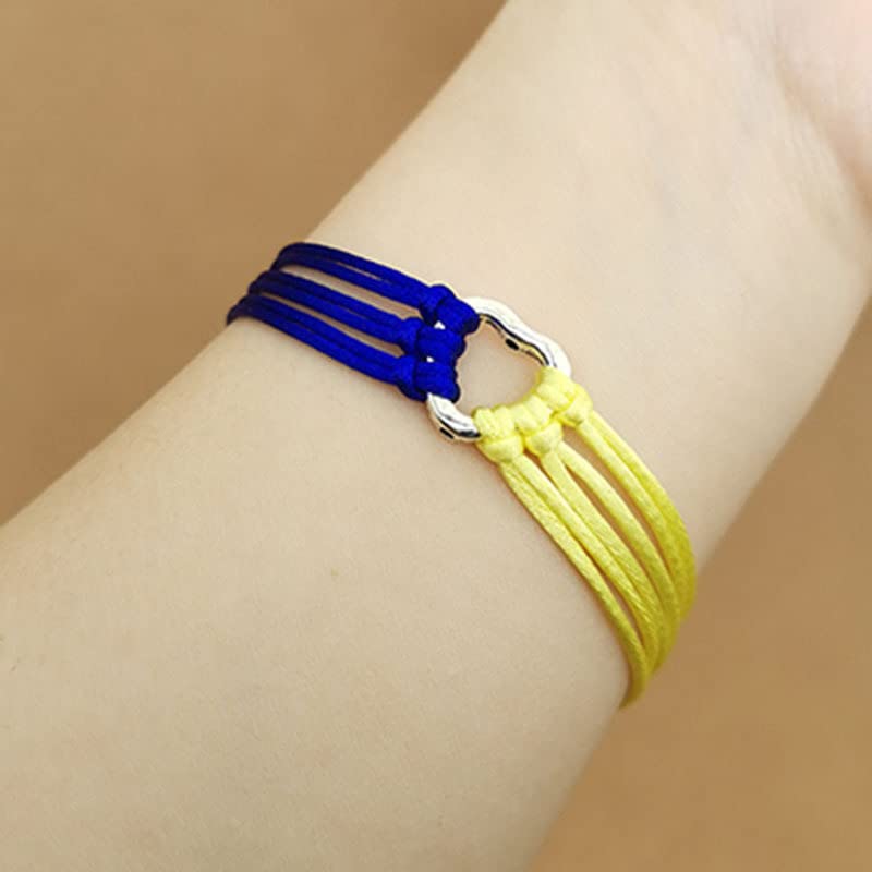 Pingyongchang Hand woven bracelets Ukrainian flag style jewelry handmade for men, women -5pcs 2