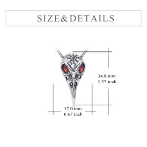 YFN Raven Skull Necklace Sterling Silver Vegvisir Norse Talisman Pendant Viking Jewelry Witch Gothic Gifts for Women Men