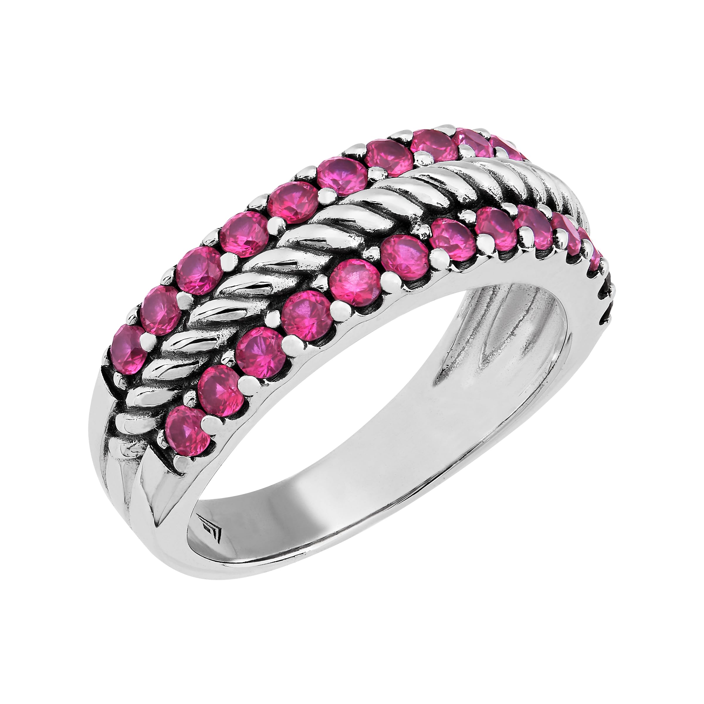 Silpada 'Bright Spotlight' Sterling Silver Lab-Created Ruby Ring, Size 10, Size 10