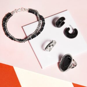 Silpada 'Unique' Sterling Silver Jade and Hematite Bead Bracelet, 7.5"