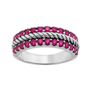 Silpada 'Bright Spotlight' Sterling Silver Lab-Created Ruby Ring, Size 10, Size 10