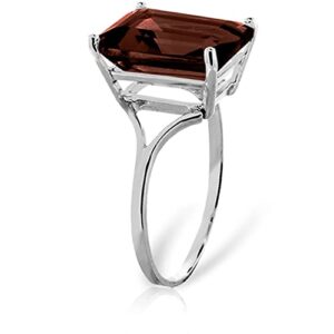 Galaxy Gold GG 925 Sterling Silver Ring with Natural Octagon-shaped Garnet - Size 6.5