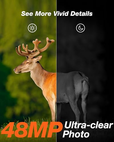 iZEEKER Trail Camera Solar, 4K 48MP Game Cameras with Night Vision Motion Activated IP66 Waterproof, 0.1s Trigger Time, High Capacity Built-in Lithium Battery for Wildlife Watching with 32GB SD Card