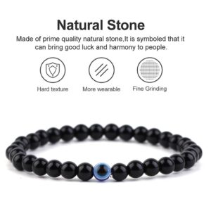 Evil Eye Women Chain Men's Link Bracelets, Agate