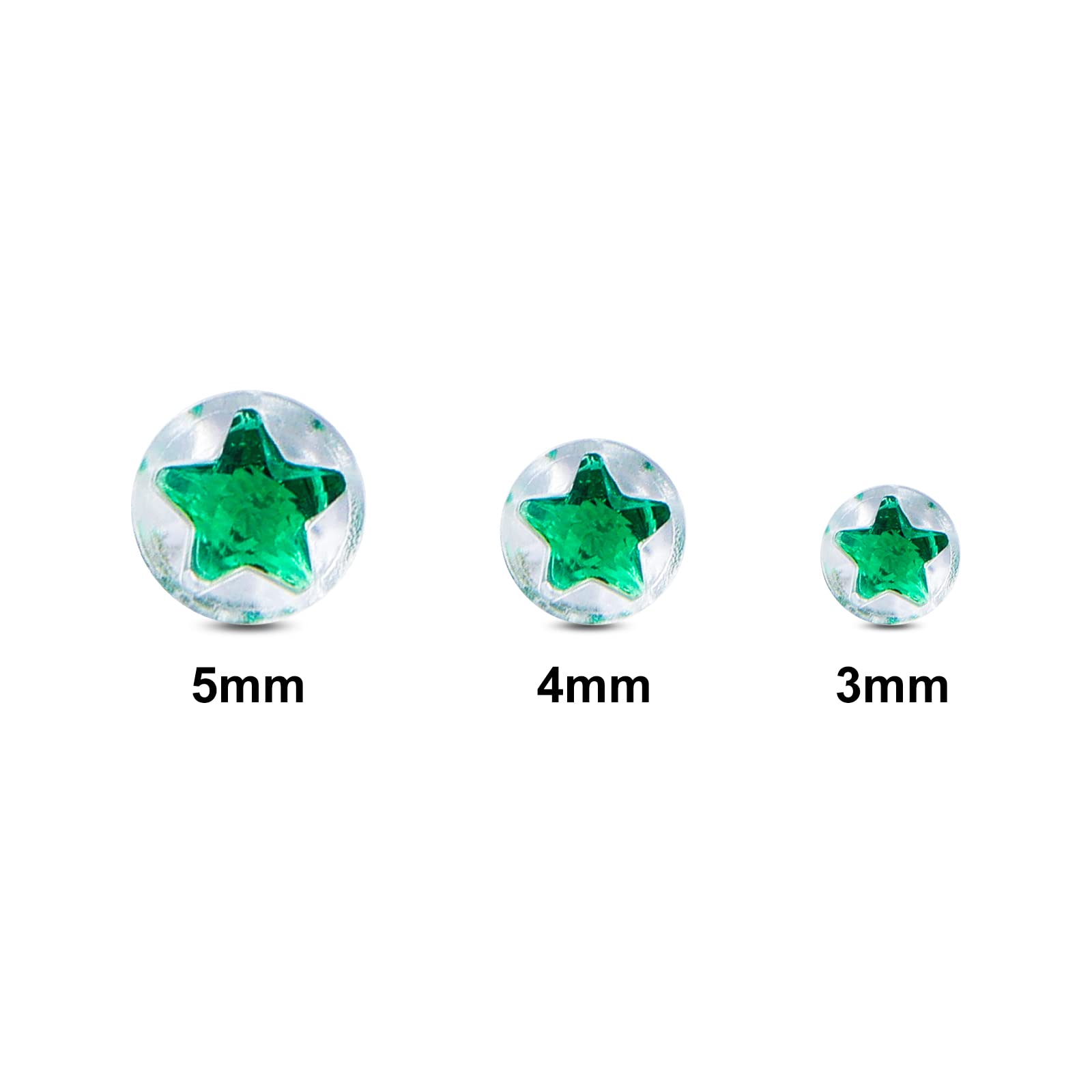 12 Pairs Plastic Earrings for Sensitive Ears, Plastic Post Stud Earrings, Star Heart Birthstone Cubic Zirconia CZ Stud Earrings for Women (Star 3mm)