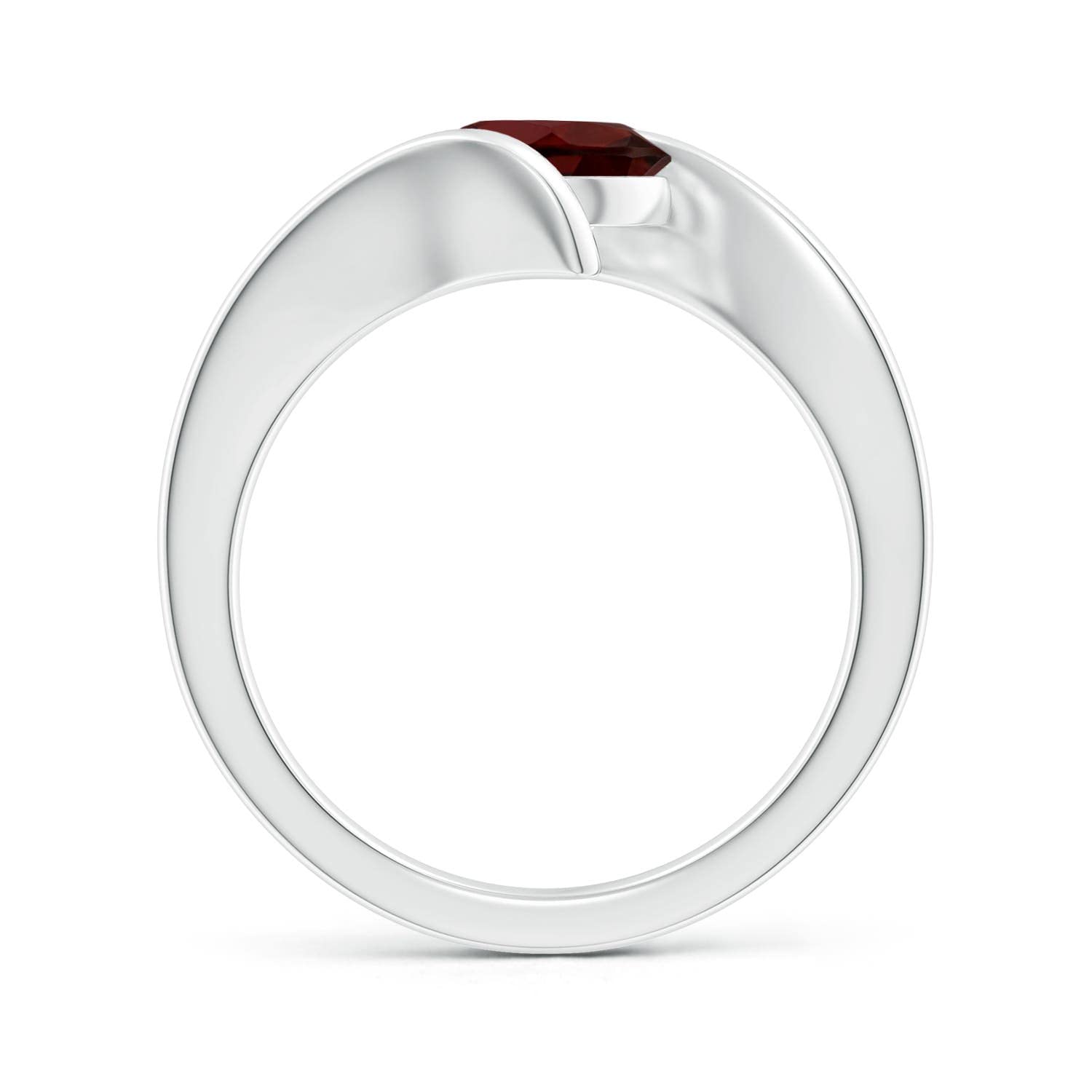 Angara Natural 1 Ct Garnet Classic Ring for Women in Sterling Silver (Grade-AAAA | Size-6mm) | January Birthstone, Birthday, Engagement, Anniversary Jewelry Gift For Women