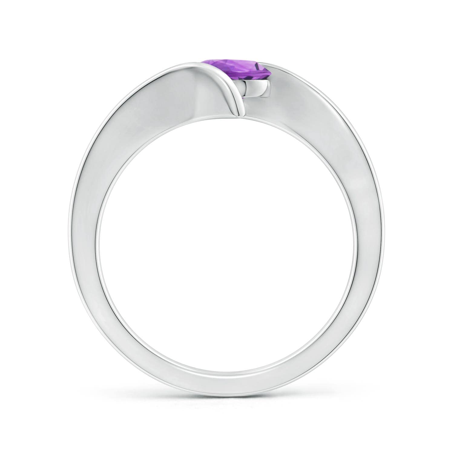 Angara Natural 0.45 Ct Amethyst Classic Ring for Women in Sterling Silver (Grade-AA | Size-5mm) | February Birthstone, Birthday, Engagement, Anniversary Jewelry Gift For Women