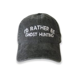 i'd rather be ghost hunting cap hat dad cap dad hat embroidered hat trendy cap halloween cap (black)