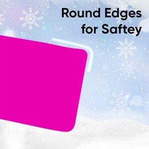 Winter Snow Sled for Kids and Adults, Extra Thick Roll Up Plastic EVA Snow Slider Mat with Handle Holes, Outdoor Fun for Kids and Adults (Pink)