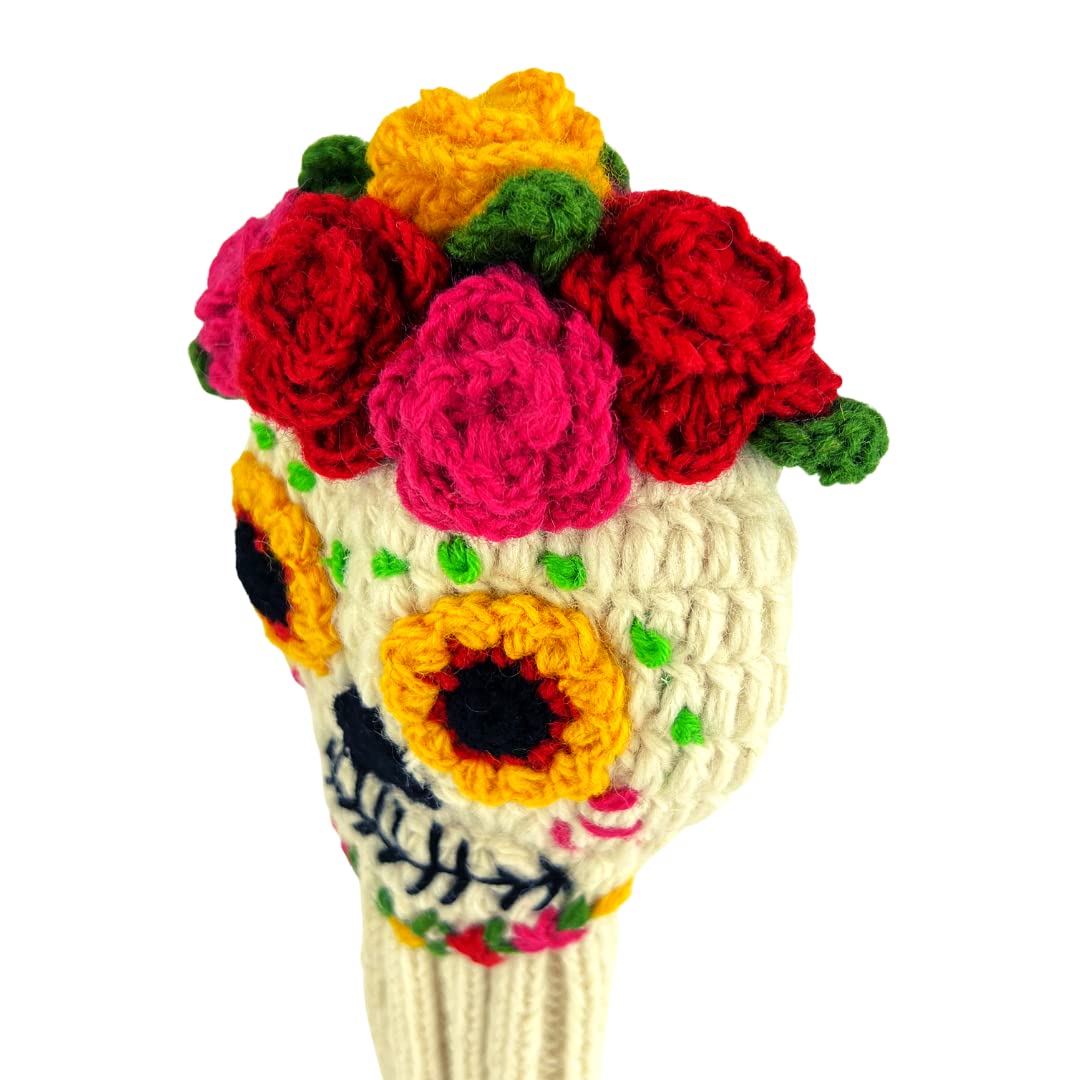 Sugar Skull Day of The Dead Knit Fairway Golf Club Headcover by Sunfish