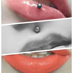 Ftovosyo 16G Medusa Piercing Jewelry Surgical Steel Labret Jewelry 6mm 8mm 10mm Length Snake Bite Ashley Lip Rings Studs Conch Helix Tragus Earring for Women Men 18Pcs Silver-tone