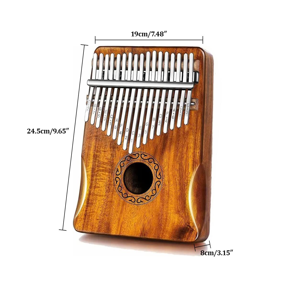 AnEssOil Kalimba Thumb Piano 17 Keys Built-in Waterproof Protective Case, Portable Mbira Finger Piano Gift for Kids and Adult Beginners Wood color