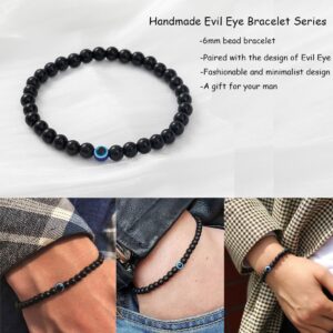 Evil Eye Women Chain Men's Link Bracelets, Agate