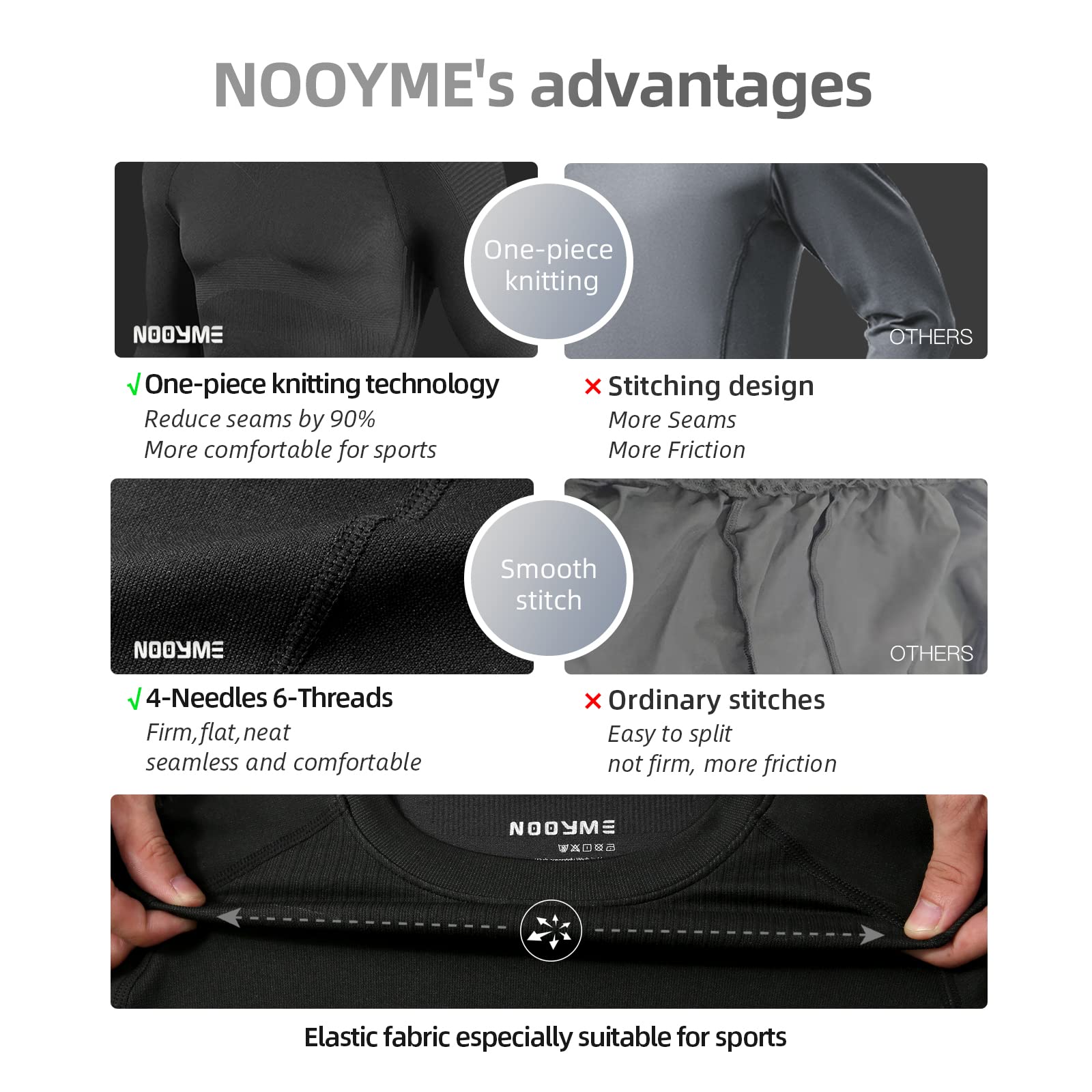 NOOYME Thermal Underwear for Men Long Johns for Men, Long Underwear Mens Base Layer Men for Cold Weather