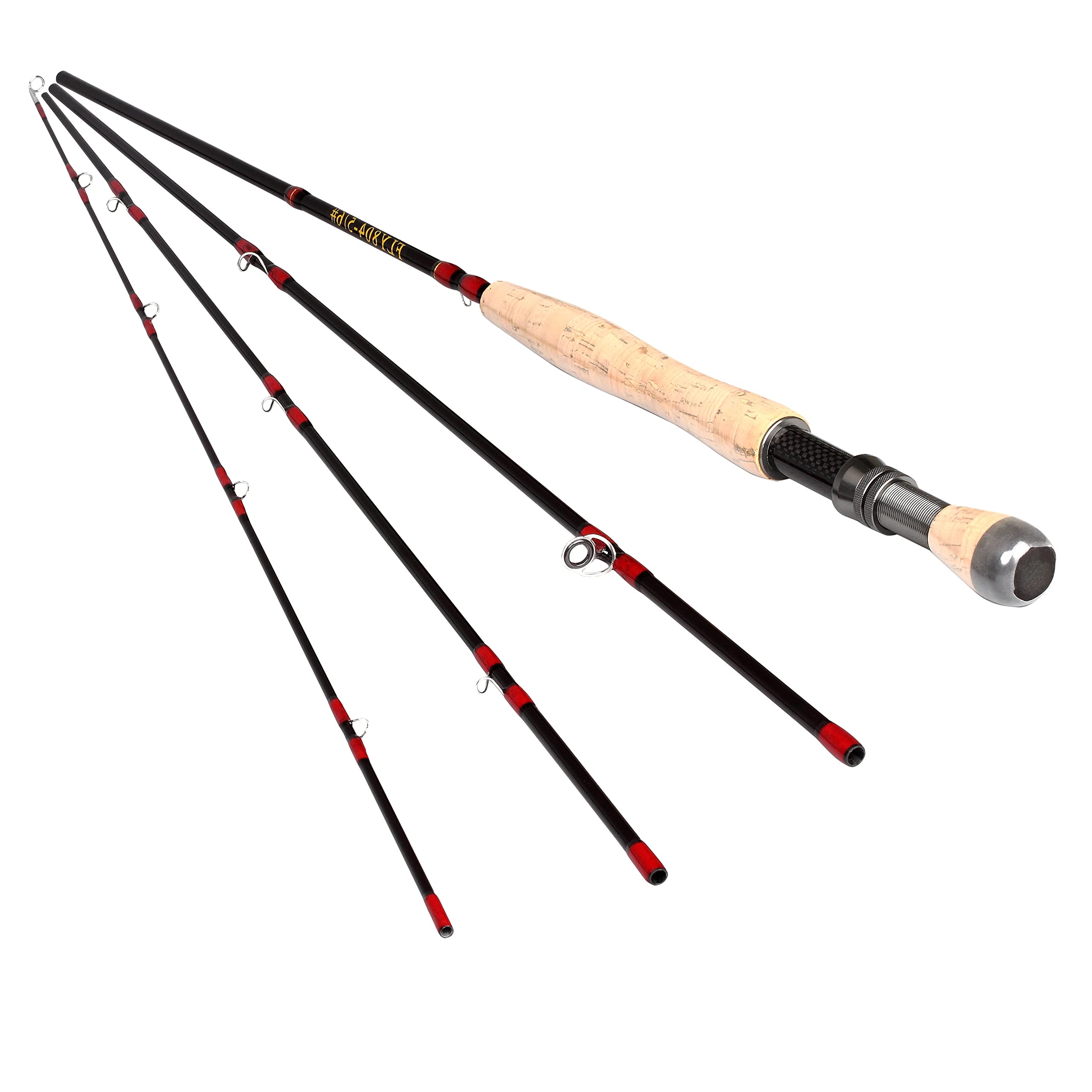 8ft 3-4wt or 5-6wt 4 Pieces Graphite Carbon Fiber Fly Fishing Rod Light Feel Medium Fast Action Freshwater Fly Rod (8ft 5/6wt)