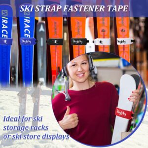 10 Pieces Ski Strap Fasteners Tape Adjustable Ski Wraps Ties for Carrying Ski Gear Winter Christmas (Black, Blue, Red, Gray, White)