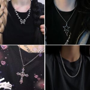 LIRUNQIN Y2k Accessories Goth Grunge Y2k Star Indie Butterfly Boho Cross Pendent Y2k Jewelry for Women Men