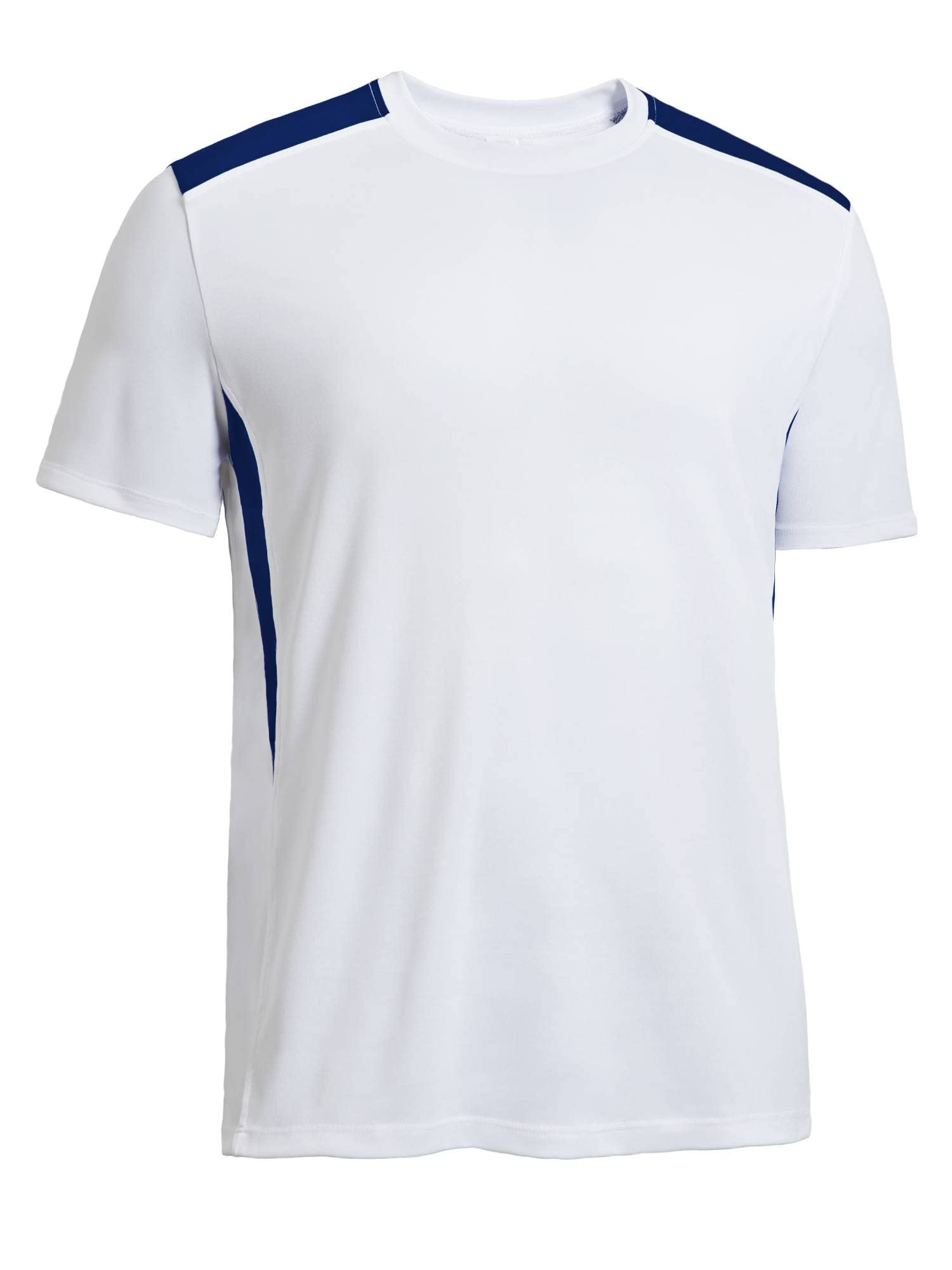 Exeprt Brand USA-Made Men's Drimax Dry Fit Color Blocked Athletic T-Shirt White/Navy