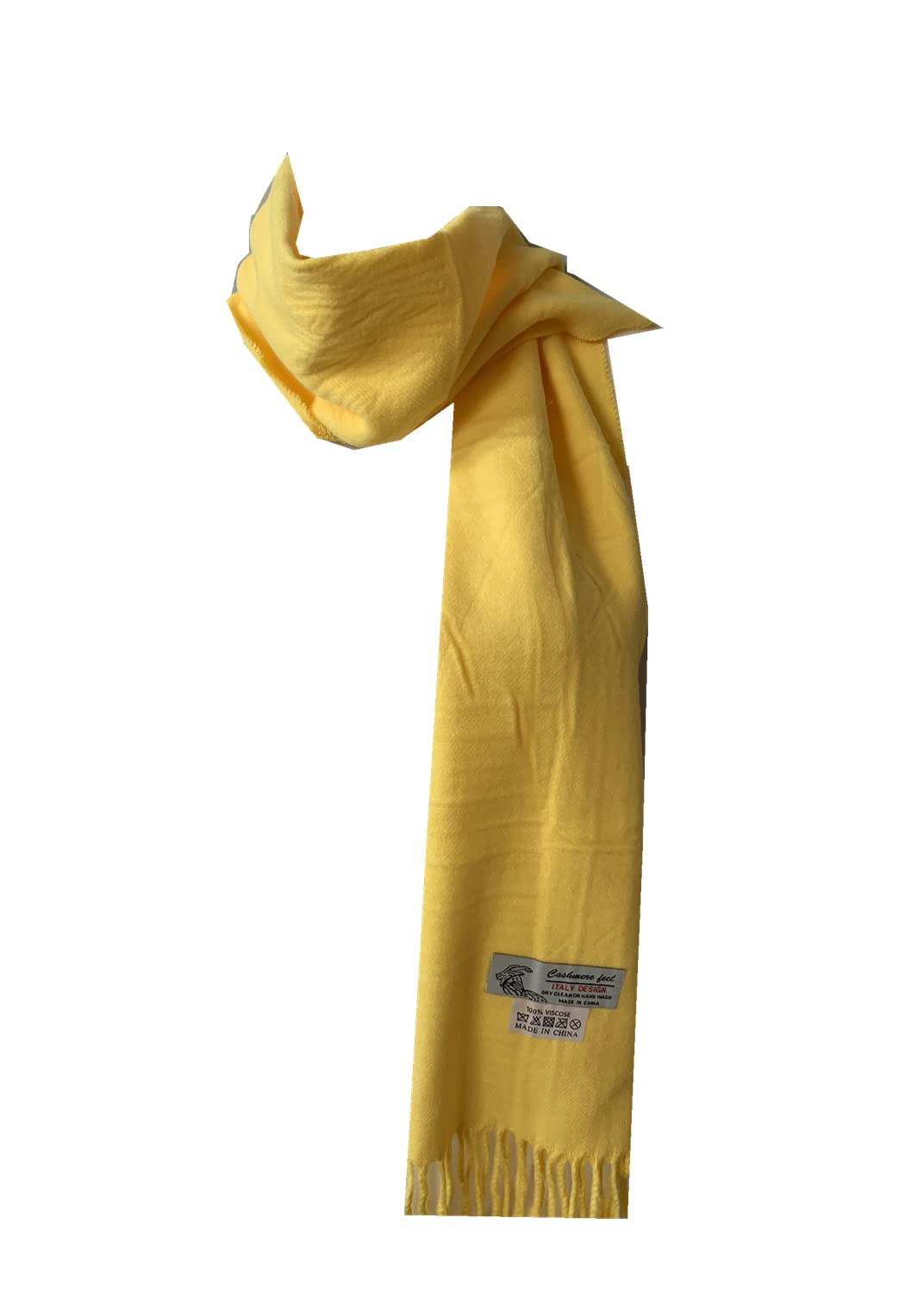 WA - Super Soft Womens Mens Luxurious Classic Fancy Cashmere Feel Wrap Scarf Soild Scarves (Soild-Yellow)