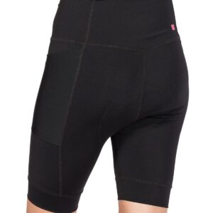 Terry Bike Shorts Women Padded Cycling Shorts for Women, Hi Rise Holster High Waisted Compression Shorts, Reg & Plus Sizes - Black, 1X