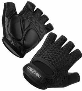 aero|tech|designs | crochet cycling gloves | extra thick gel padded palms | medium | black