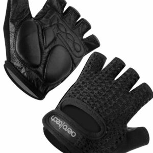 AERO|TECH|DESIGNS | Crochet Cycling Gloves | Extra Thick Gel Padded Palms | Medium | Black