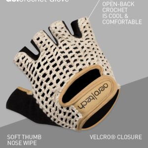 AERO|TECH|DESIGNS | Crochet Cycling Gloves | Extra Thick Gel Padded Palms | Medium | Black