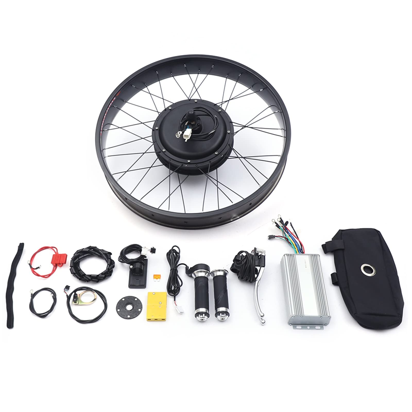 GDAE10 26" Electric Bike Kit, 48V 1500W Brushless Toothless Rear Hub Motor Conversion Kit for 3.2" Width Hub, Cycling Engine Waterproof for Ebike Electric Bicycle Motorbike Mountain Bike