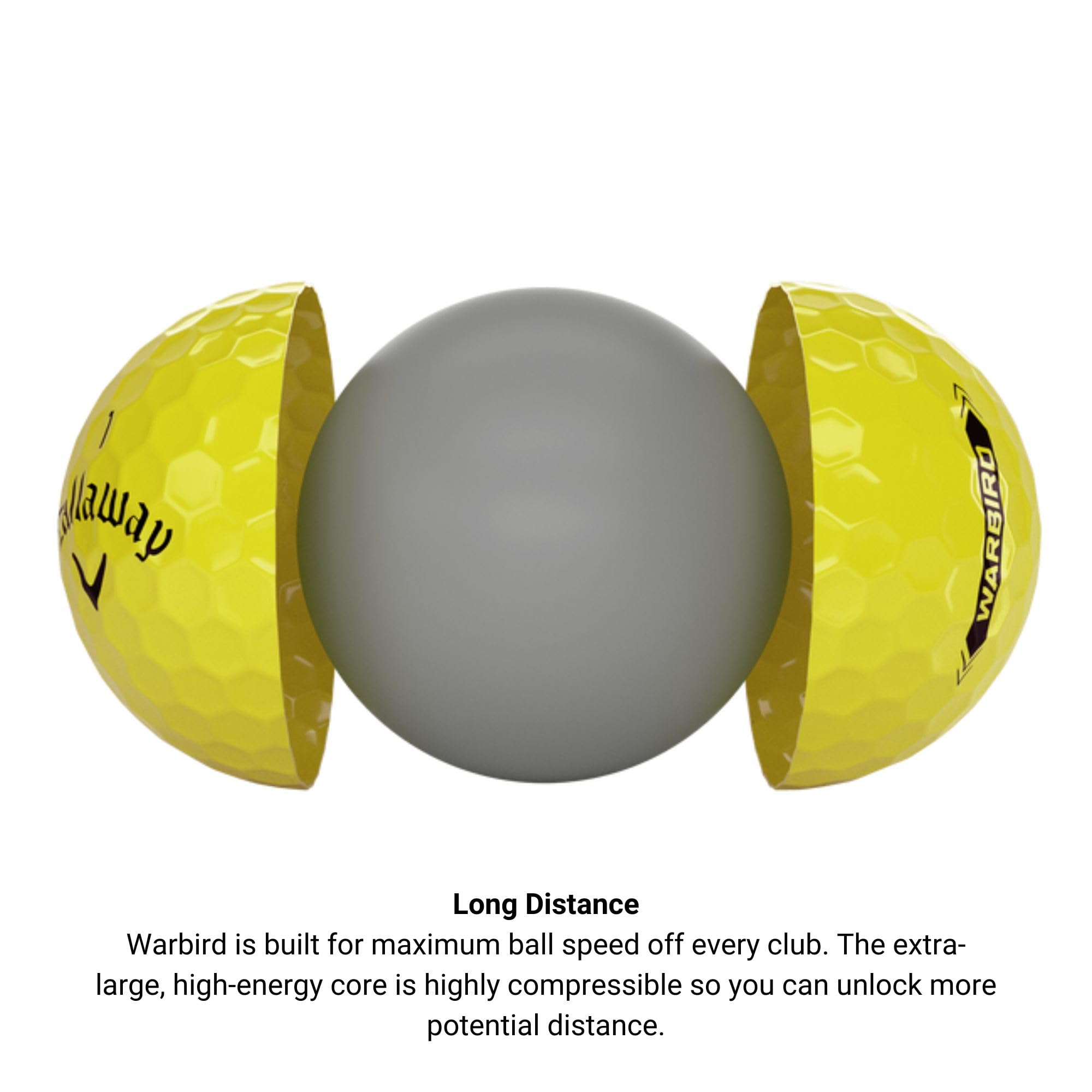 Callaway Warbird Golf Balls (2023 Version, Yellow)