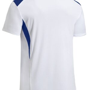 Exeprt Brand USA-Made Men's Drimax Dry Fit Color Blocked Athletic T-Shirt White/Navy