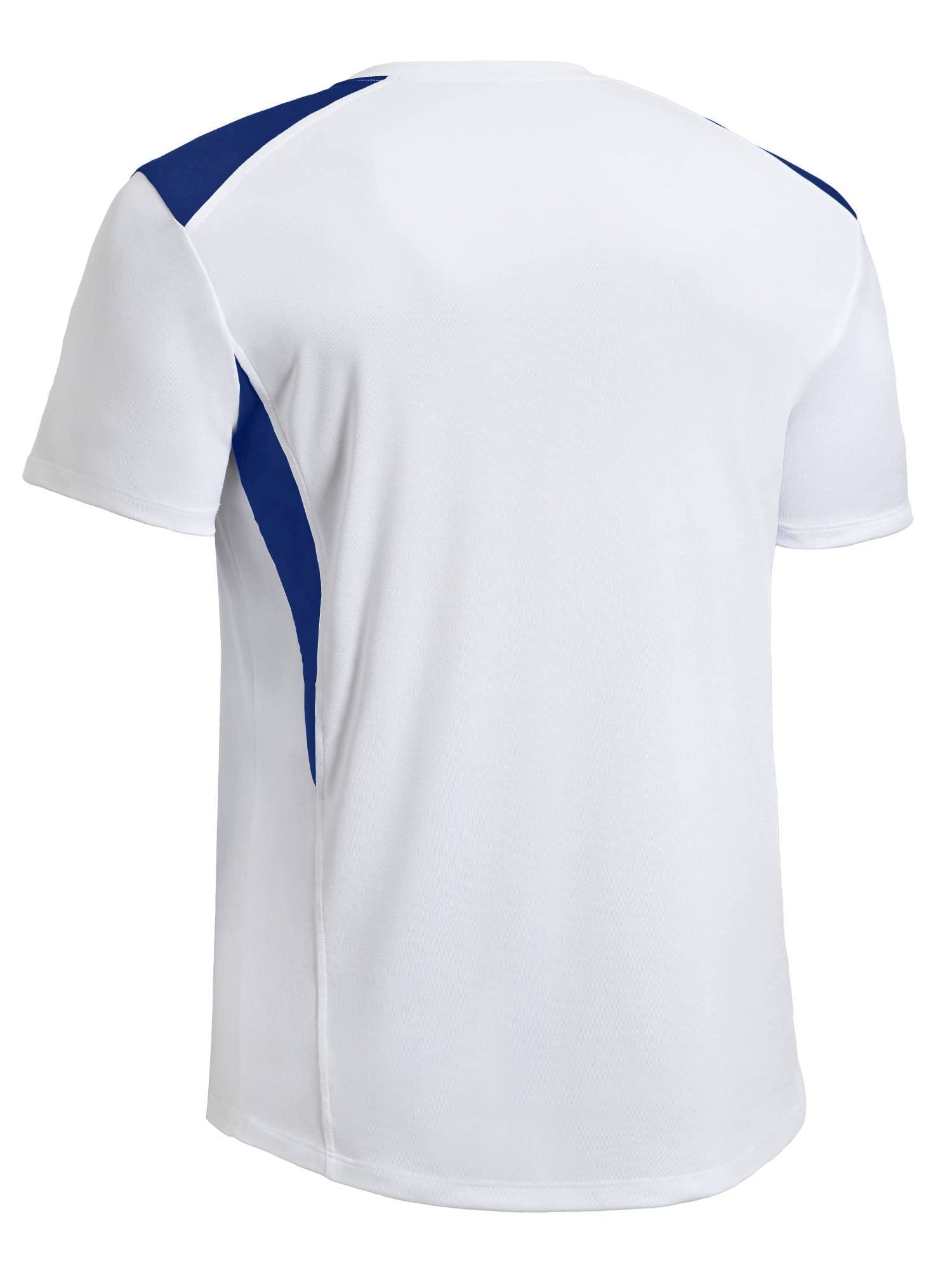 Exeprt Brand USA-Made Men's Drimax Dry Fit Color Blocked Athletic T-Shirt White/Navy