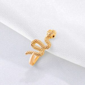 Zeshimb Snake Nose Ring Stud Tiny Clip On Nose Ring Nose Stud Faux Septum Nose Rings African Nose Cuff Gold Clip on Non Pierced Nose Ring Body Non Piercing Jewelry for Women Girls