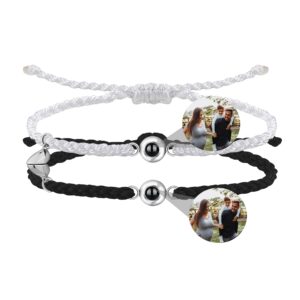 godchoices custom photo bracelet personalized photo projection bracelet couple photo bracelet with picture inside circle matching couple projection bracelets for women men