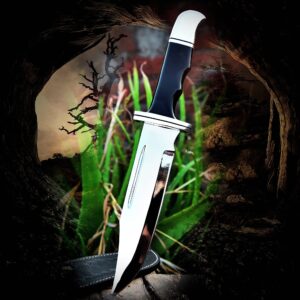 HF ENTERPRISES High Carbon Steel fixed blade bowie tactical hunting fishing survival EDC camping Knife with leather sheath gift