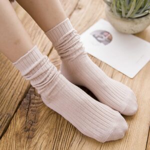 Riccess 10 Pairs of Comfortable Fashion Athletic Socks for Women, Solid Color, Above Ankle Crew Stretch Socks for Girls