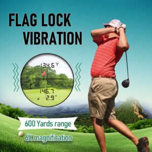 AquilaPro G4Pro Golf Rangefinder with Slope, Slope Switch for Golf Tournament Legal, 650 Yards Max Distance Range, 0.5 Yard Accuracy, 6X Magnification, Flagpole Lock with Pulse Vibration…