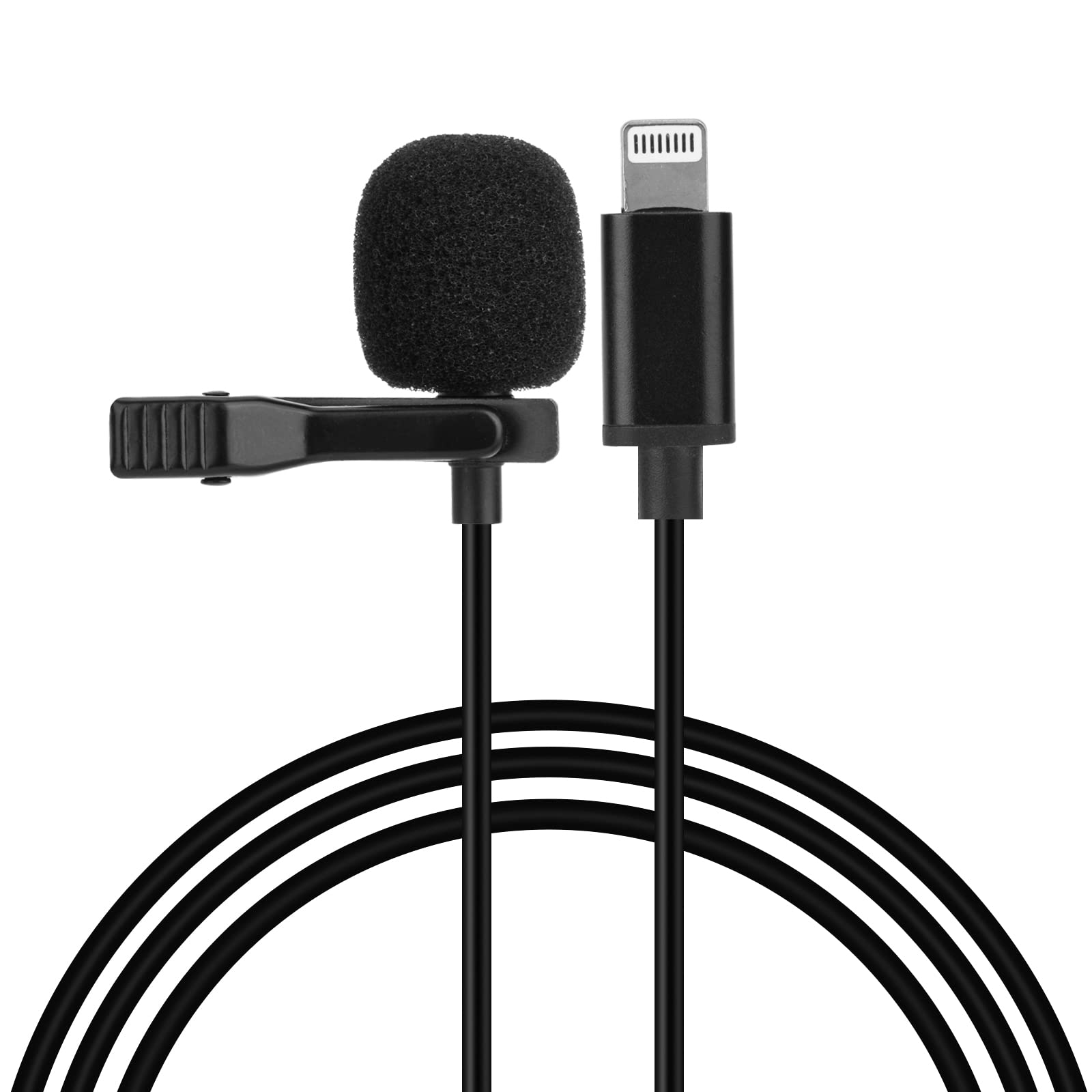 Professional lavalier Microphone for iPhone, Condenser Microphone for Phone Recording and Video Recording, lavalier Microphone for YouTube, interviews, Meetings, and with iPhone/iPad/iPod