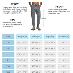 BALEAF Men's Lightweight Joggers Quick Dry Cargo Pants UPF 50+ Stretch Jogger Pants Hiking Outdoor Running Track Workout Grey L