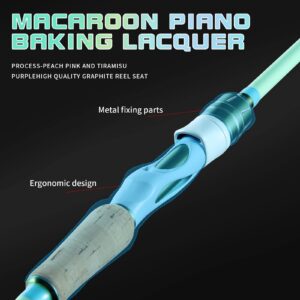 HAUT TON Macaroon-DX Spinning Rods,24Ton 6'10"IM6 Graphite Carbon Fiber Fishing Rods,Twin-Tip,MediumLight Rodpower,Matcha/GR&Blueberry Fishing Pole