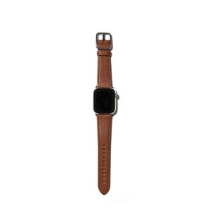 SONAMU New York | Epsom/Barenia/Goat Leather Band with Square Buckle (Epsom Leather - Caramel Brown, 40/38mm)