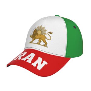 emblem of iran lion and sun flag baseball cap full print adult men hat patriotism supporter soccer caps