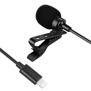 Professional lavalier Microphone for iPhone, Condenser Microphone for Phone Recording and Video Recording, lavalier Microphone for YouTube, interviews, Meetings, and with iPhone/iPad/iPod