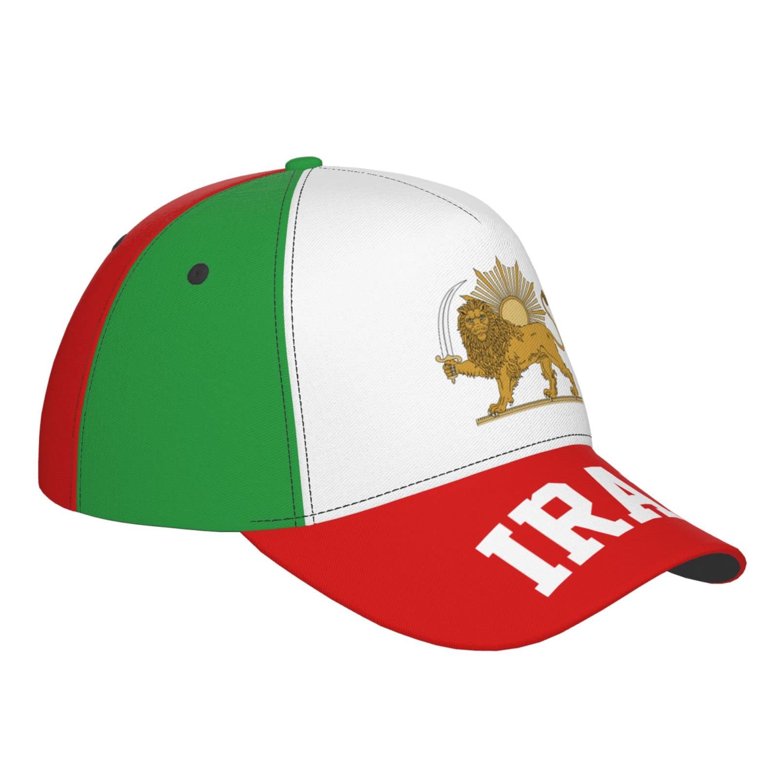 Emblem of Iran Lion and Sun Flag Baseball Cap Full Print Adult Men Hat Patriotism Supporter Soccer Caps