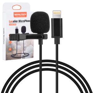 Professional lavalier Microphone for iPhone, Condenser Microphone for Phone Recording and Video Recording, lavalier Microphone for YouTube, interviews, Meetings, and with iPhone/iPad/iPod