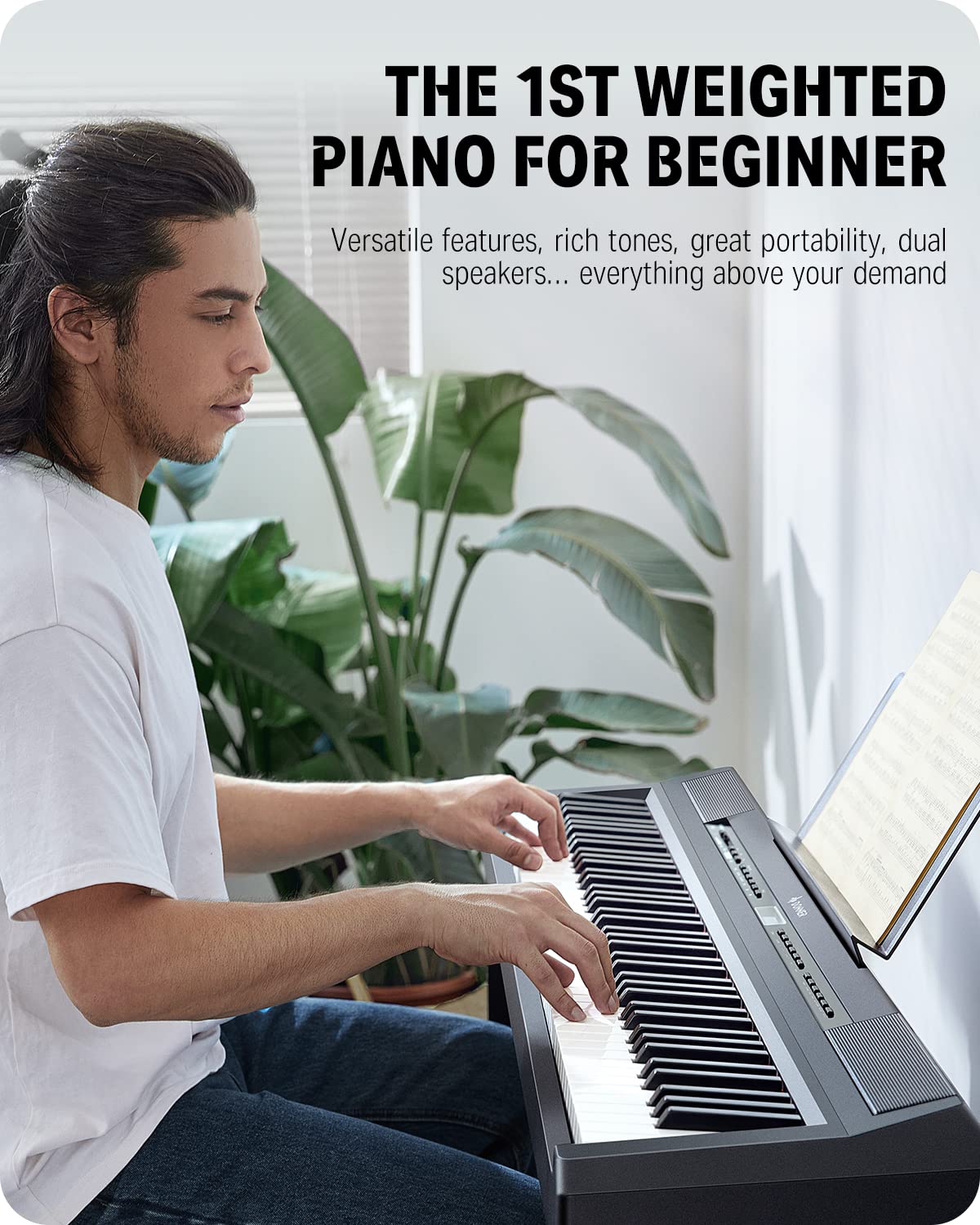 Donner DEP-20 Beginner Digital Piano + Donner Duet Piano Bench