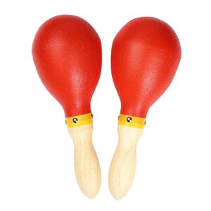 Maracas, Large Size 10 Inch, Rumba Shaker Rattle Hand Percussion Musical Instrument for Adults Kids, Red, Set of 2