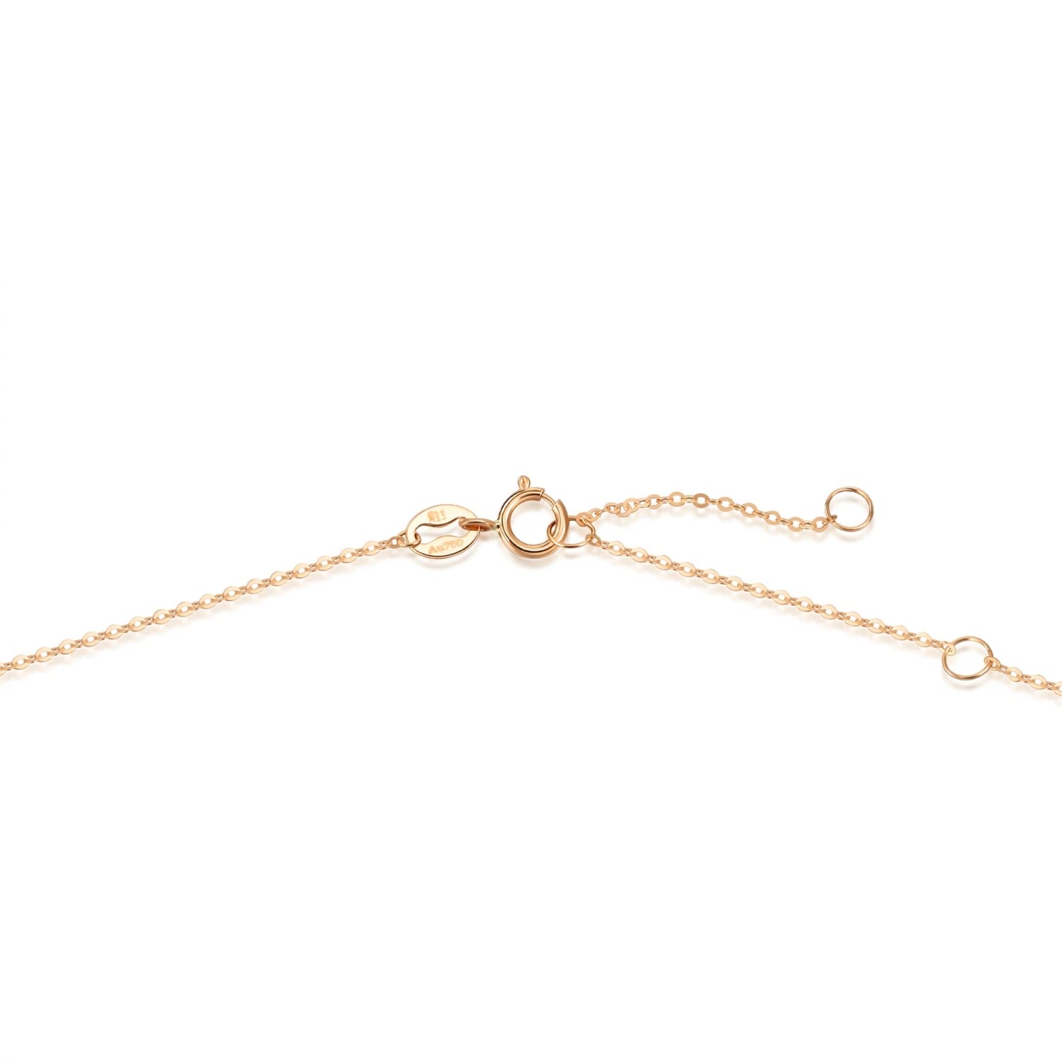 CHOW SANG SANG Delicate Gold 18K Rose Solid Gold Intertwined Circle, Loops Necklace for Women 91873U | 18.5 Inches, (47 CM)