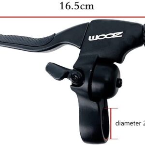 catazer MTB Disc Brake Lever Aluminum Alloy Disc Brakes Lever with Bell Mountain Bike Bicycle Brake Handle Crank Ring (1 Pair with Bell)