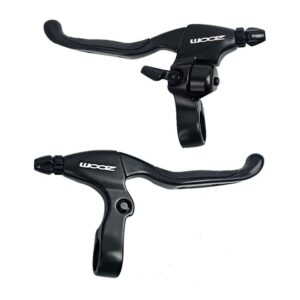 catazer mtb disc brake lever aluminum alloy disc brakes lever with bell mountain bike bicycle brake handle crank ring (1 pair with bell)