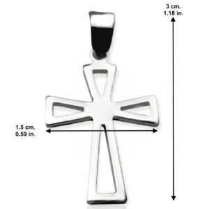 Open Cross Pendant Sterling Silver 925 Necklace Charm Religious Christening Baptism Unisex Present Jewelry